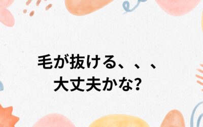 毛が抜ける！大丈夫かな？